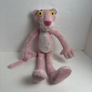 PINK PANTHER Bendable Plush 19" Stuffed Animal Vintage Tag Faded